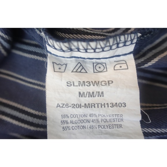 Lee Shape Illusions Blue White Stripe Blouse M Long Sleeve Boho Casual Top - Picture 9 of 9